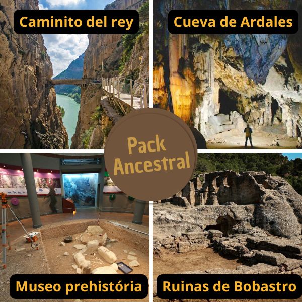 Visita guiada a Cueva Ardales,  Caminito del Rey , Ruinas de Bobastro y  Museo Prehistoria (Pack Ancestral)